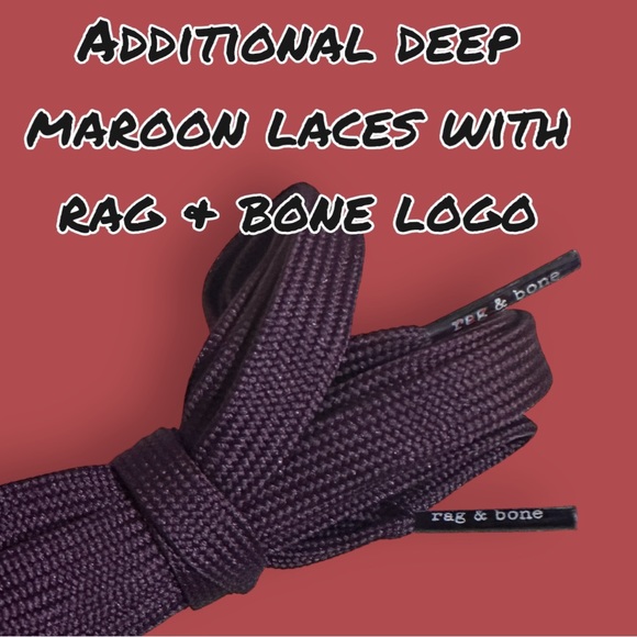🎉HOST PICK🎉NWB Rag & Bone RB Lace Up Hight Top Sneakers in Merlot 🍷Size 7.5 - Picture 13 of 14